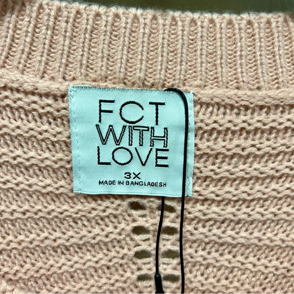 FCT Full Circle Trends Sz 3X Pink & Beige Sweater NWT Zigzag Hem - Picture 3 of 6